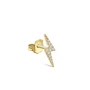 Maria Tash Diamond Gold Lightning Bolt Stud